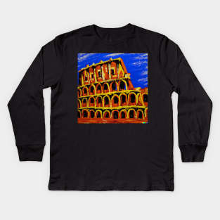 Colosseum Painting Rome Beautiful art Kids Long Sleeve T-Shirt